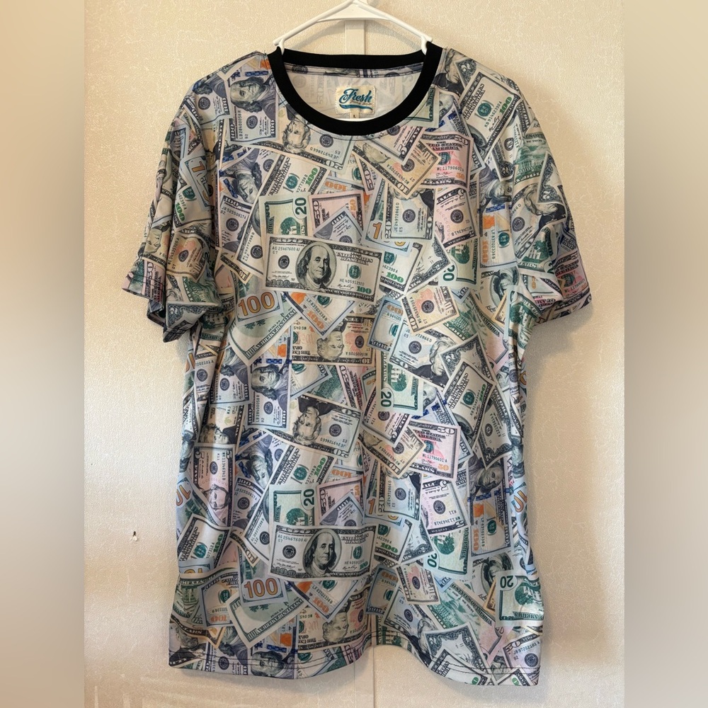 Fresh | Money Print Men's Tee | Size Large